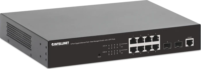 Intellinet Desktop Gigabit Managed Switch, 8x RJ-45, 2x RJ-45/SFP, 140W PoE+