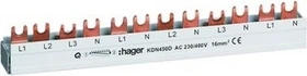 Hager Phasenschiene 3P + N Gabelanschluss 16mm² 1P+N Abgänge 12 Module