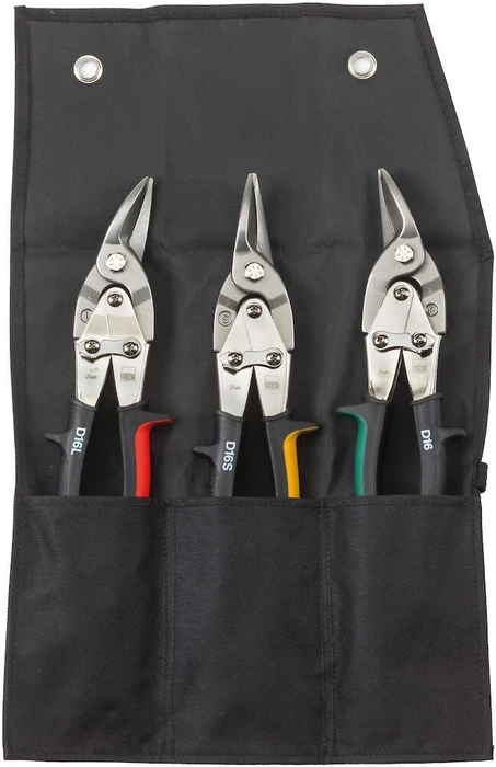 Bessey DSET16 Figuren-Blechscherensatz inkl. Tasche, 3-tlg.