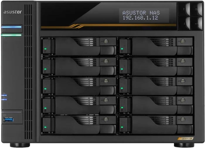 Asustor Lockerstor 10 Gen3 AS6810T 80TB, 16GB RAM ECC, 2x RJ-45 10GBase-T, 2x RJ-45 5GBase-T