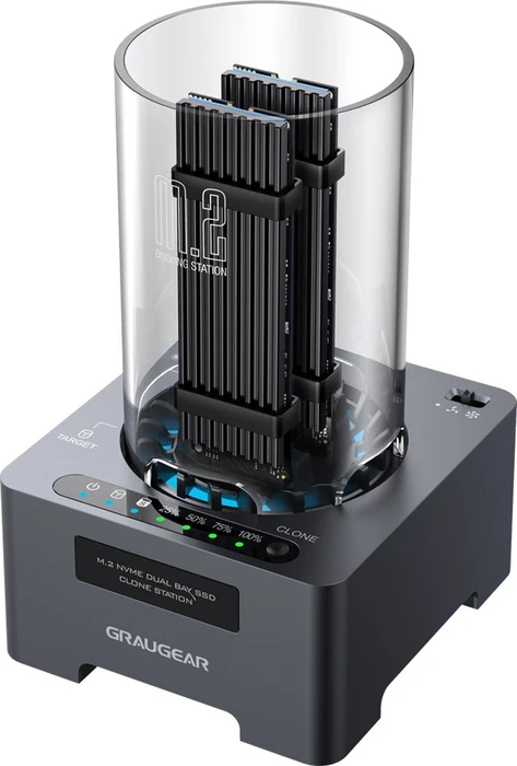 Graugear G-M2DK-CL-20G, M.2 NVMe Dockingstation mit Klon-Funktion, USB-C 3.2