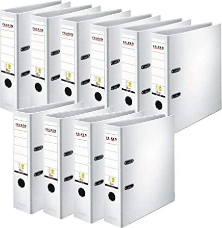 Falken Color Ordner 2-Ring PP, 80mm, A4, weiß, 10er-Pack