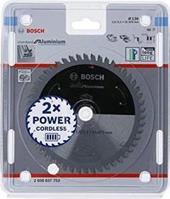 Bosch Professional Standard for Aluminium Kreissägeblatt 50Z, 136x1.1x16mm, 1 Stück