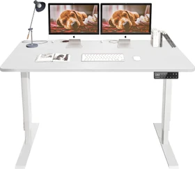 Maidesite S2 Pro Plus elektrisch höhenverstellbarer Sitz-Steh-Schreibtisch 120x60cm weiß/weiß