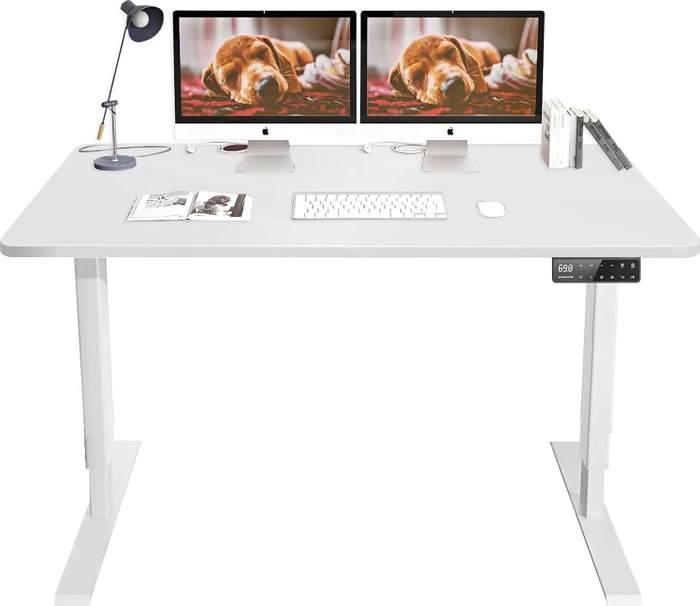 Maidesite S2 Pro Plus elektrisch höhenverstellbarer Sitz-Steh-Schreibtisch 120x60cm weiß/weiß