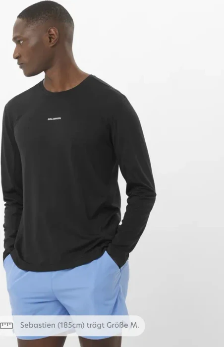 Salomon Shakeout Core Laufshirt langarm deep black (Herren)