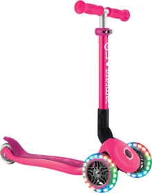 Globber Foldable Lights Kickboard fuchsia pink