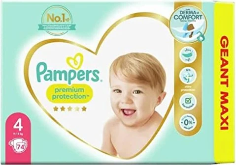 Pampers Premium Protection Gr.4 Einwegwindel, 9-14kg, 74 Stück