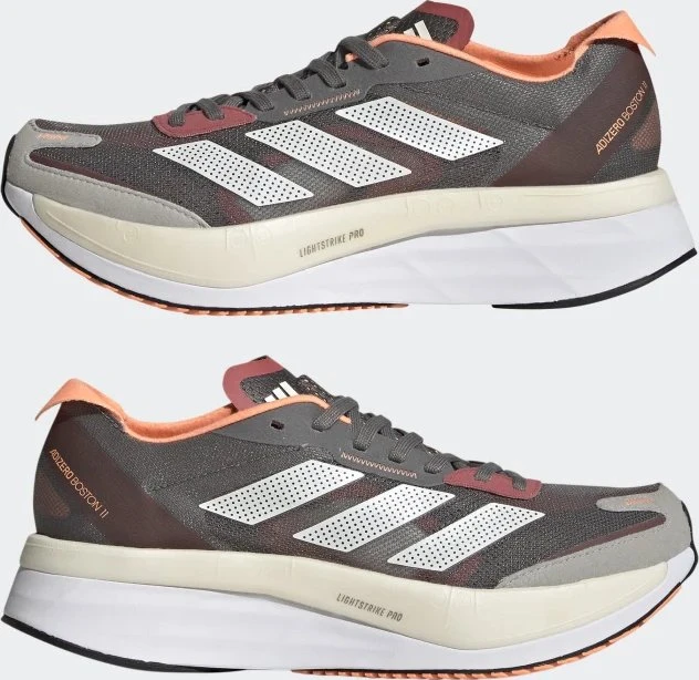 adidas Adizero Boston 11 grey four/zero metalic/beam orange (Damen)