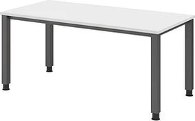 Hammerbacher Ergonomic Plus Q-Serie VQS16/W Schreibtisch 160x80cm weiß/silber