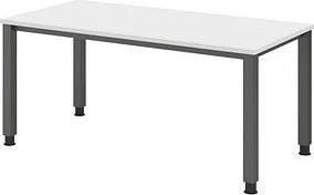 Hammerbacher Ergonomic Plus Q-Serie VQS16/W Schreibtisch 160x80cm weiß/silber