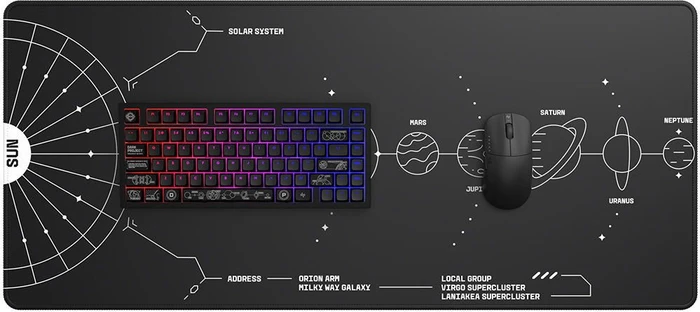 Dark Project Terra Nova Black XL Gaming Mousepad, 900x400mm, Motiv schwarz/weiß