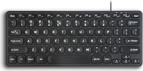 Perixx Periboard-416 Mini Keyboard, schwarz, LEDs weiß, USB & USB-C, US (12099)
