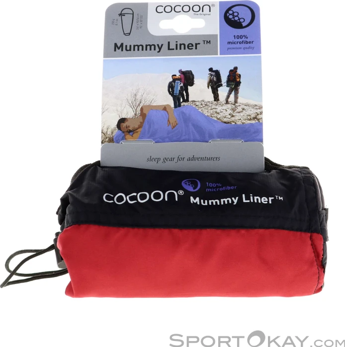 Cocoon MummyLine Mikrofaser Hüttenschlafsack cranberry