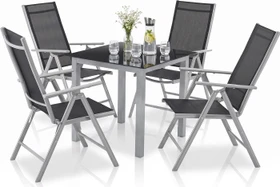Juskys Milano Gartenmöbel-Set grau, 5-tlg.
