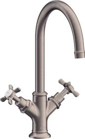 Hansgrohe Axor Montreux 2-Griff Waschbeckenarmatur 210 mit Kreuzgriffen und Ablauffernbedienung brushed nickel