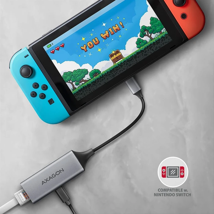 Axagon Gigabit LAN-Adapter, RJ-45, USB-C 3.0, 100W PD [Stecker]