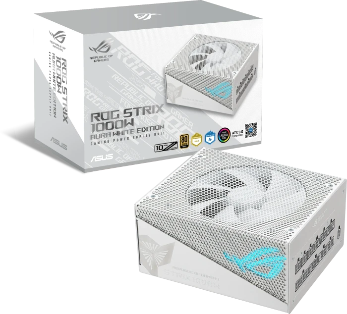 ASUS ROG STRIX 1000G Gold Aura Edition White, ROG-STRIX-1000G-AURA-WHITE-GAMING, 1000W, ATX 3.0