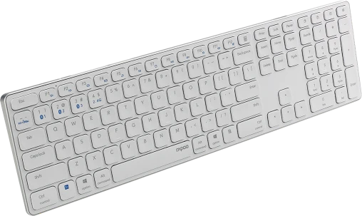 Rapoo E9800M Multi-mode Wireless Ultra-slim Keyboard, weiß, USB/Bluetooth, DE