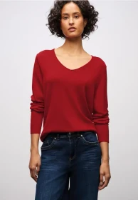 Street One V-Neck Pullover racing red (Damen)