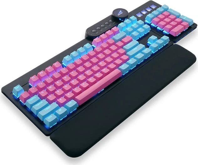 Mountain Mineral Keycap Set, Kunststoff (PBT) Double-Shot, blau/rosa, 113 Tasten (104+9), ANSI-US