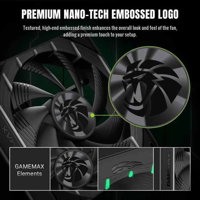 GameMax Tornado T12 ARGB, schwarz, 120mm