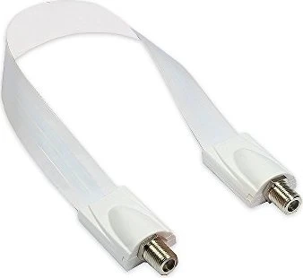 Good Connections SAT Fensterdurchführung High-Quality, Gesamtlänge inkl. Stecker 32cm, flexible Länge 23cm, weiß