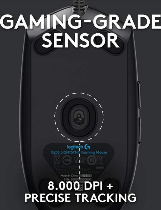 Logitech G203/G102 Lightsync schwarz, USB