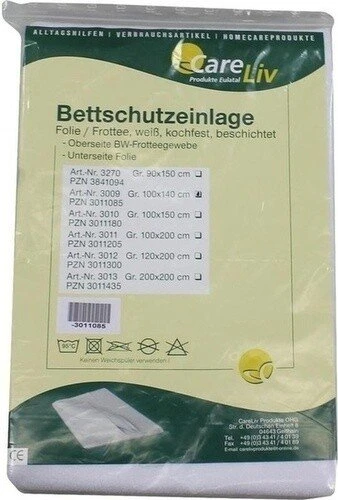 CareLiv Folie/Frottee Bettschutzeinlage, 100x140cm, 1 Stück