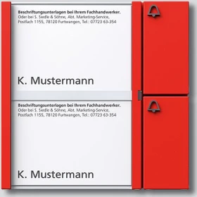 Siedle Tastenmodul TM 612-2 RAL, rot, 2 Ruftasten