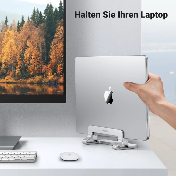 Ugreen Vertikaler Laptopständer, silber, verstellbar