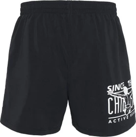 Chiemsee Einschubtaschen und Front- und Rückenprint Badeshorts schwarz (Herren)