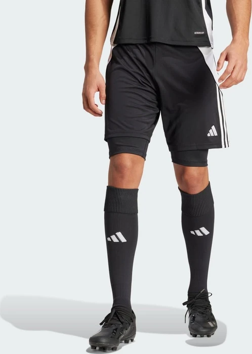 adidas Tiro 24 2-in-1 Hose kurz schwarz/weiß (Herren)