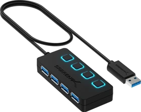 Sabrent USB-Hub, 4x USB-A 3.0, USB-C 3.0 [Stecker]