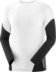 Salomon Cross Run Laufshirt langarm white/deep black (Herren)