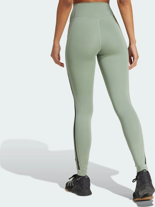 adidas Optime 3-Streifen Hose lang silver green (Damen)