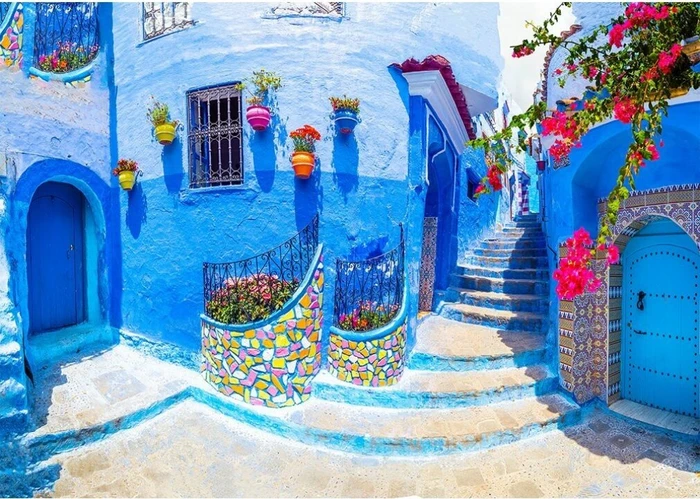 ENJOY Puzzle Turquoise Street in Chefchaouen