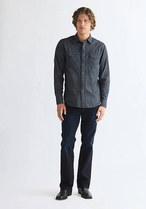 Wrangler Regular Western Hemd langarm healthered indigo (Herren)