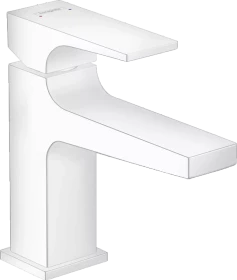Hansgrohe Metropol Waschbeckenarmatur 100 mit Push-Open Ablaufgarnitur mattweiß