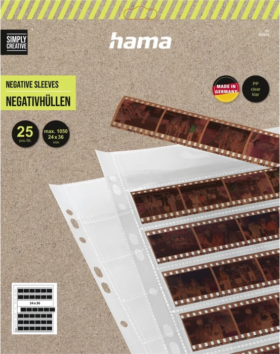 Hama 7x6 Streifen 24x36mm PP Negativ-Hüllen, 25 Stück