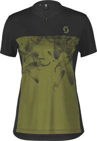 Scott Trail Flow Zip Trikot kurzarm black/fir green (Damen)