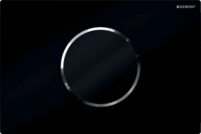 Geberit Sigma10 berührungslos Batteriebetrieb Betätigungsplatte schwarz/glanzverchromt
