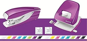 Leitz New NeXXt WOW, Bürolocher und Büroheftgerät Metall, violett, Set