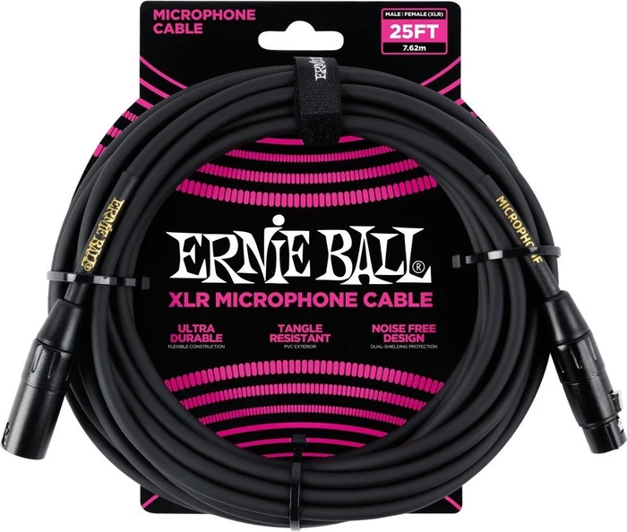 Ernie Ball 25' Male/Female XLR Microphone Cable