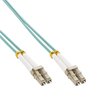 InLine LWL Duplex Kabel, OM3, 2x LC Stecker/2x LC Stecker, 1m, türkis