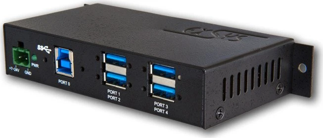 Exsys Industrial Railmount USB-Hub, 4x USB-A 3.0, USB-B 3.0 [Buchse]