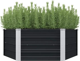 vidaXL Stahl Hochbeet 129x129cm anthrazit