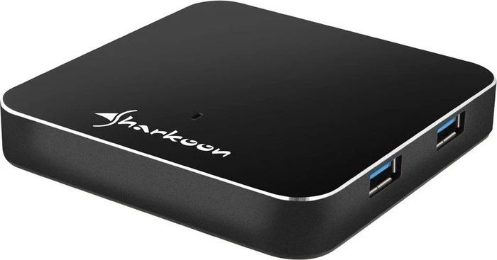 Sharkoon Aluminium Slim 4-port schwarz, USB 3.0 Hub