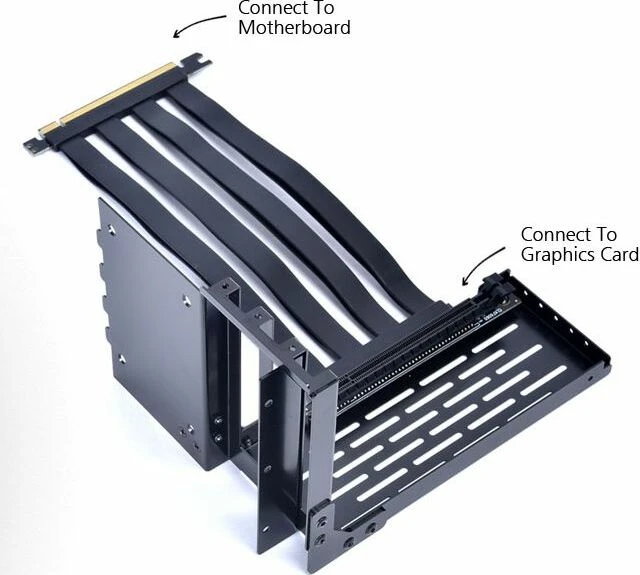 Lian Li Riser Card, inkl. PCI-Slot Blende für LANCOOL II, gewinkelt, PCIe 3.0, 200mm, schwarz