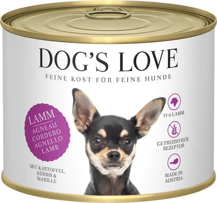 PetCo Dog's Love Classic Lamm mit Kürbis, Marille und Kartoffel, 200g